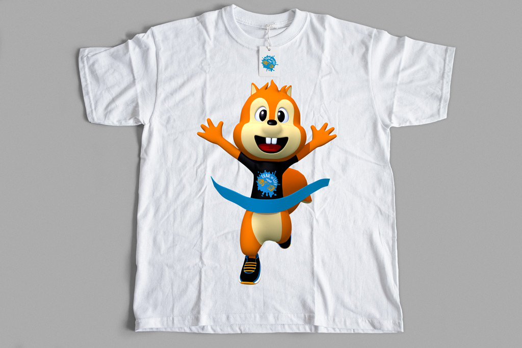 Mascotte 3D Leffix sur Tshirt pour enfant Trail du Leff